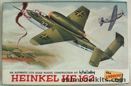 Lindberg 1/72 Heinkel He-162 Jet Fighter, 432-29 plastic model kit